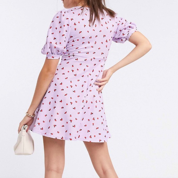 ASOS DESIGN mini skater lilac dress - Picture 3 of 13